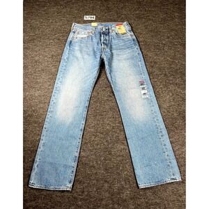 Levi's 501 Jeans Men 30x30 Blue Denim Cotton Medium Wash Straight Leg Streetwear